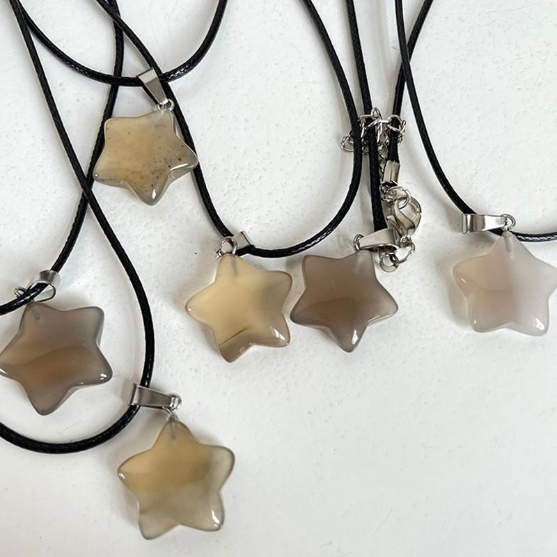 Модное ожерелье с подвеской в виде звезды из цветного камня, креативная универсальная ключичная цепочка-пентаграмма для женщин, праздничное ювелирное украшение, подарок