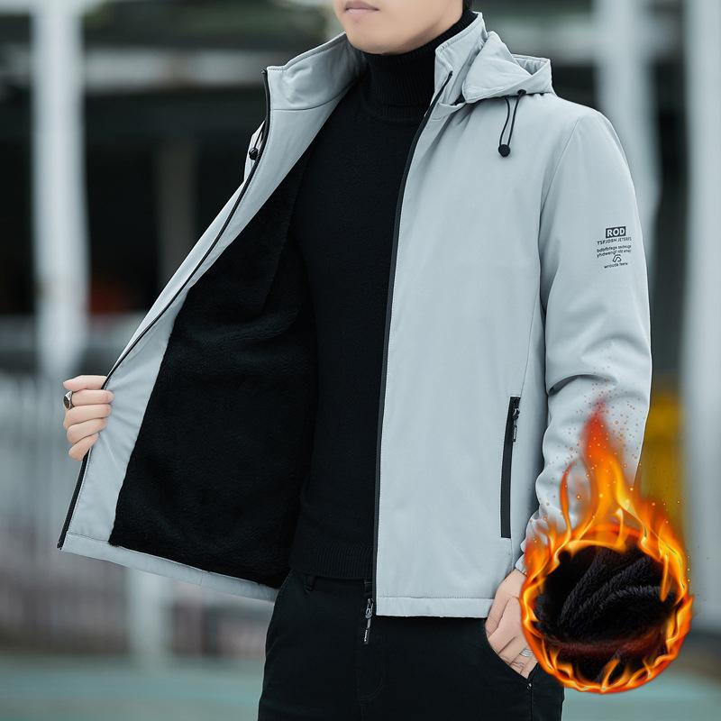 Men's Hooded Jacket Spring and Autumn New Casual All-match Tops Stand Collar Jacket Men's Coat Clothes