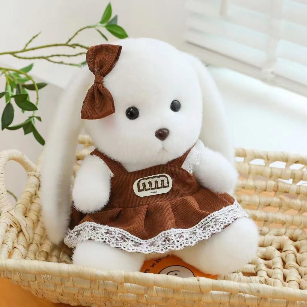 Rabbit Wear Dress Plush Toy Cartoon Stuffed Animal Doll Kids Birthday Gifts