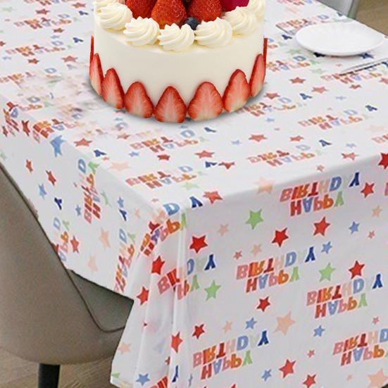 Прямоугольная скатерть с днем ​​рождения, одноразовая скатерть с принтом звезды, детский день рождения, детский душ, свадьба, домашний декор, 137x274 см