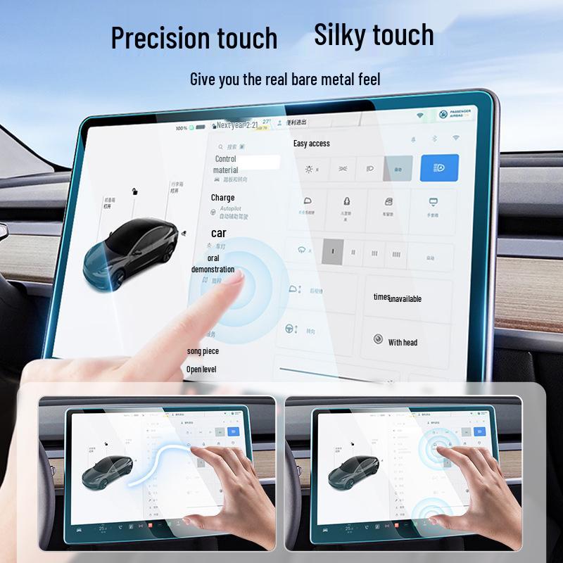 Сверхпрозрачная защитная пленка из закаленного стекла для шестиместного Tesla Y/Model 3