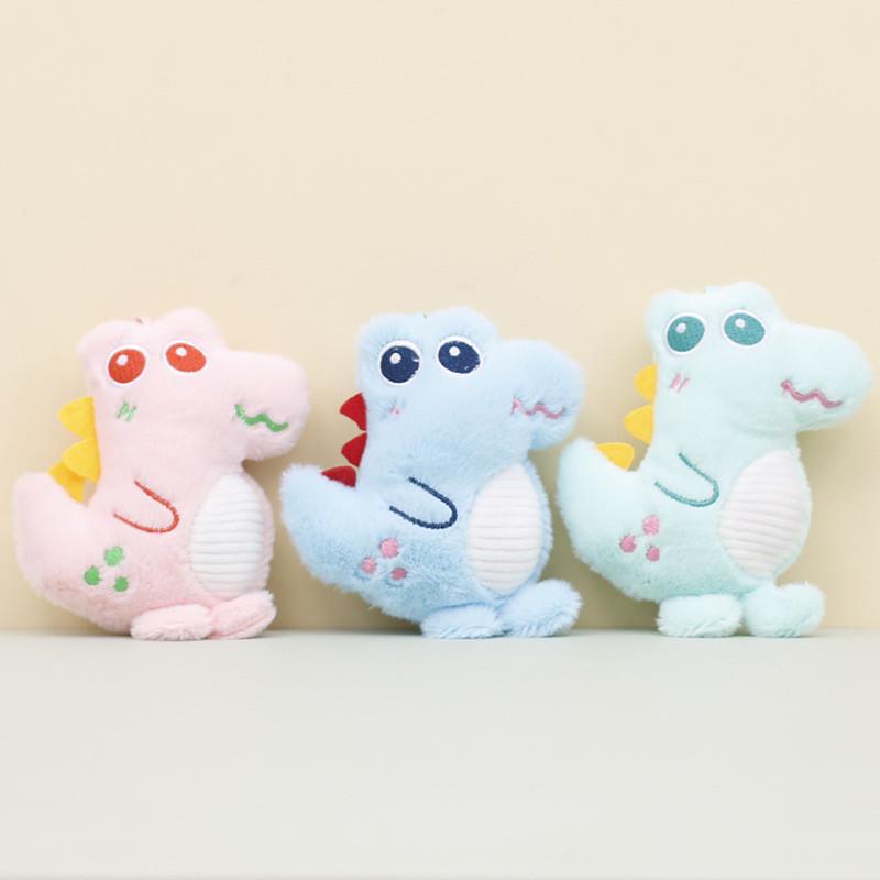 Cute Cartoon Dinosaur Plush Keychain Colorful Soft Stuffed Animal Gifts