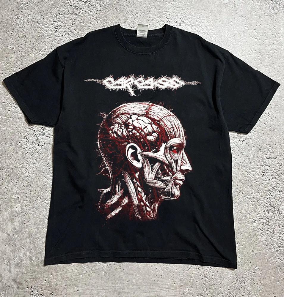 НОВЫЙ Постер тура Carcass Europe 2025 Футболка с коротким рукавом Черная Все размеры Унисекс