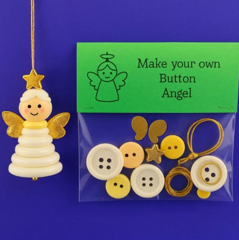 DIY Christmas Button Ornament Craft Kits - Festive Decorative Button Craft Sets for Holiday Hanging Handmade Decoration Supplies