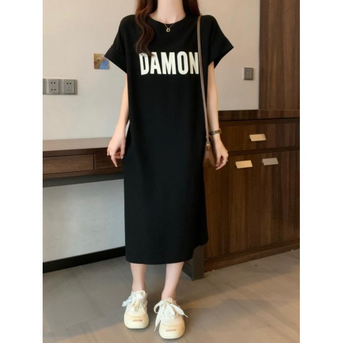 YYFS Женская мода Лето Весна Короткие рукава с круглым вырезом Свободная талия Повседневные платья