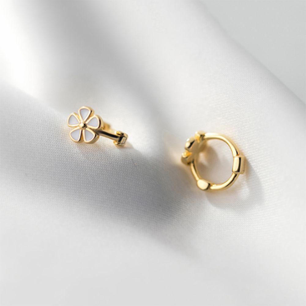 Jewelry Gold Color Geometric Flower Flower Ear Buckles Korean Style Hoop Earrings Women Earrings