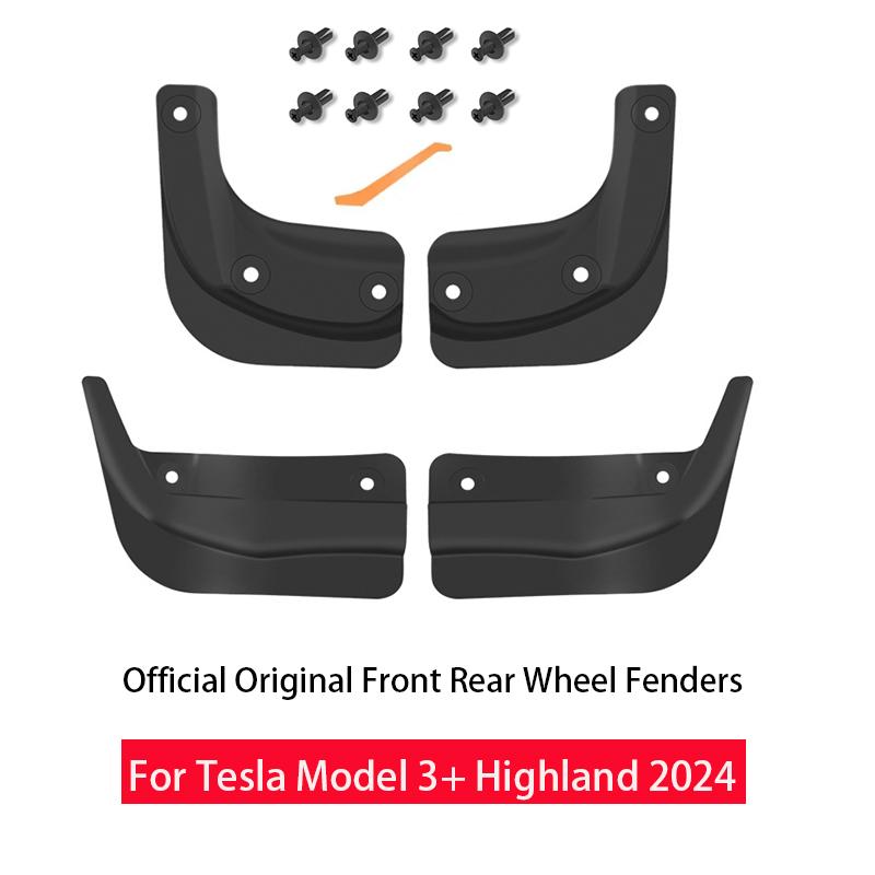 Mud Flaps for Tesla Model 3 Highland 2026 Mudguard Official Original Front Rear Wheel Fenders Splash Guards Model3 Accessories