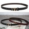 Versatile PU Leather Belt Simple Waist Belt Heart Buckle Thin Belt  Dresses Decoration