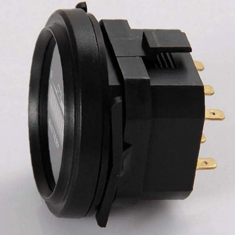 Высокоточный круглый монитор емкости аккумулятора с ЖК-дисплеем в процентах и вольтметром уровня напряжения для морской техники и вилочных погрузчиков