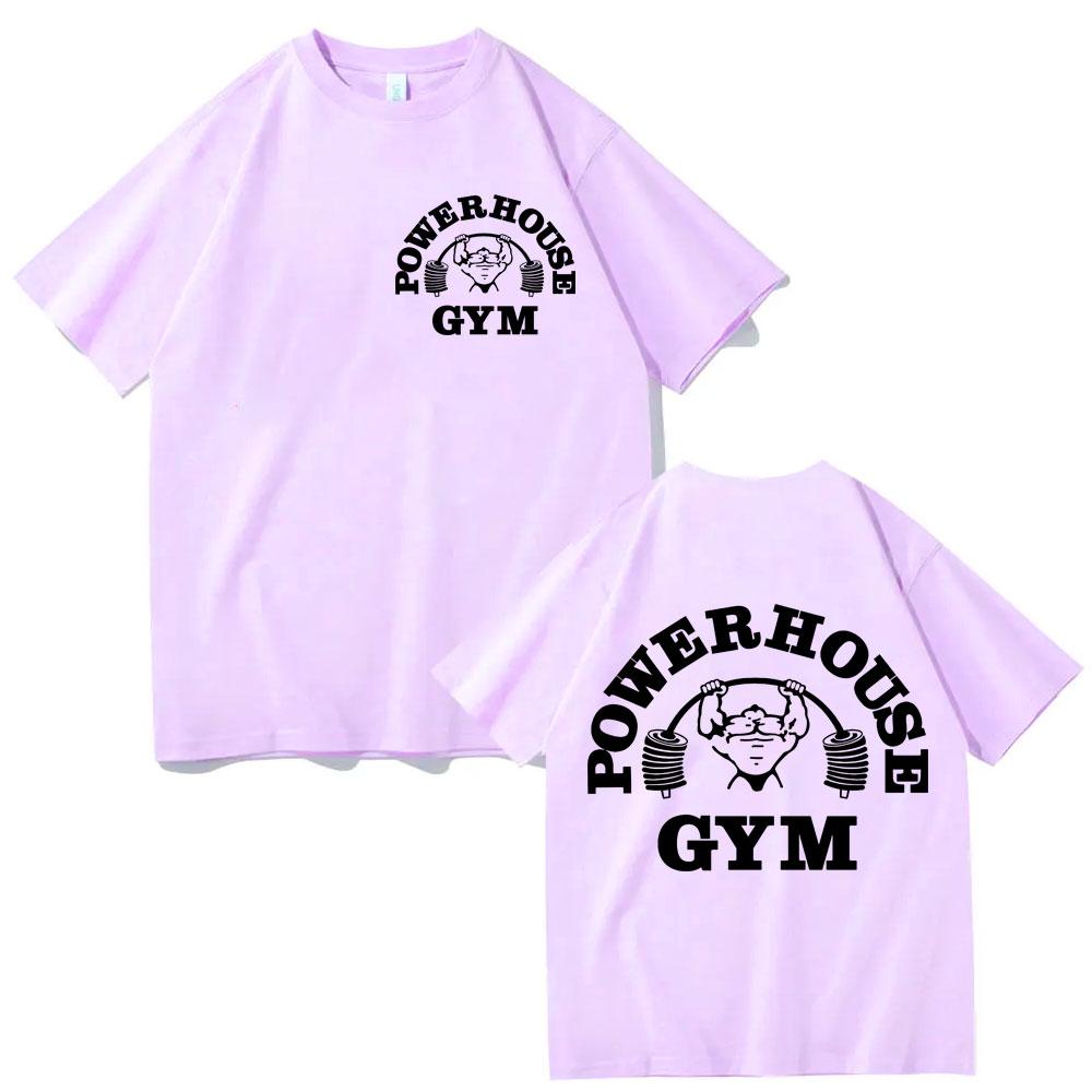 Powerhouse Gym Графические Футболки Мужские Женские Мода Повседневная Спорт Короткий Рукав Футболка Высококачественный Хлопок Оверсайз Футболки