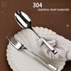 304 Stainless Steel Tableware Thickened Knife, Fork and Spoon Set Restaurant High-end Hotel Tableware Knife and Fork Square Hand
