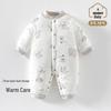 Теплый хлопковый боди-ромпер для новорожденных мальчиков и девочек - Осень/Зима