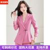 Womens Pink Business Suit Set 2026 Winter Professional Office Wear Elegant Two-Piece Formal Blazer Trousers