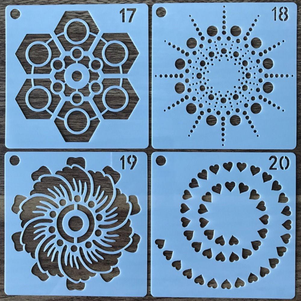 36/56Pcs Reusable Mandala Dot Painting Templates Creative Dot Painting Stencils Wall Spray Art