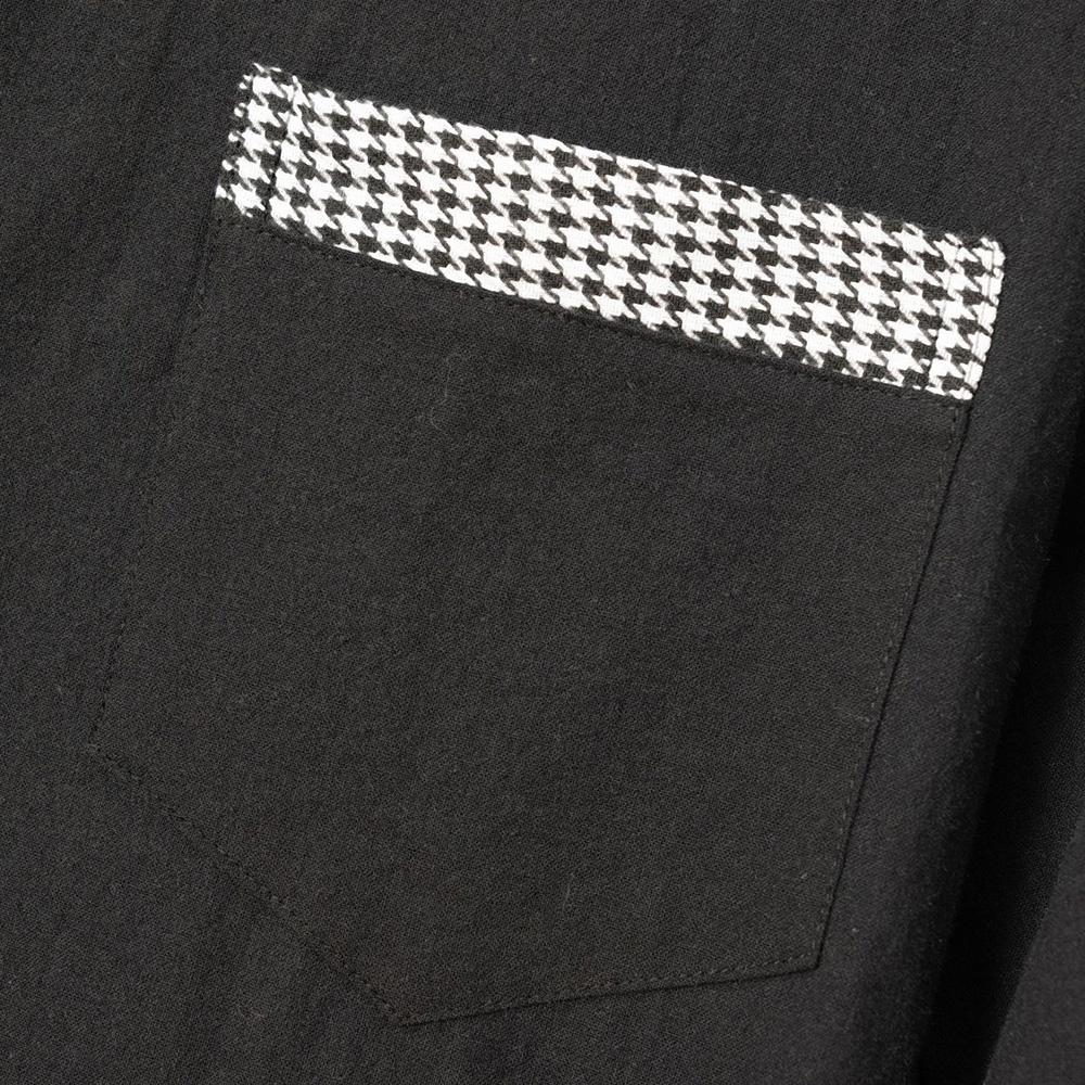 2024 Новая мужская рубашка из хлопка и льна в клетку в стиле пэчворк, мужская повседневная рубашка с длинными рукавами и вышивкой