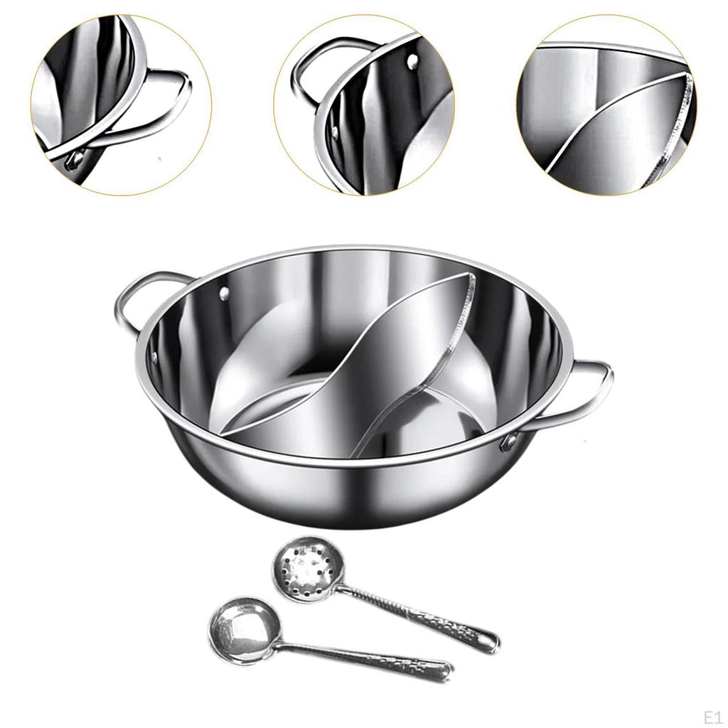 Китайский горшок для шабу с двумя вкусами, набор из нержавеющей стали для дома, вечеринки