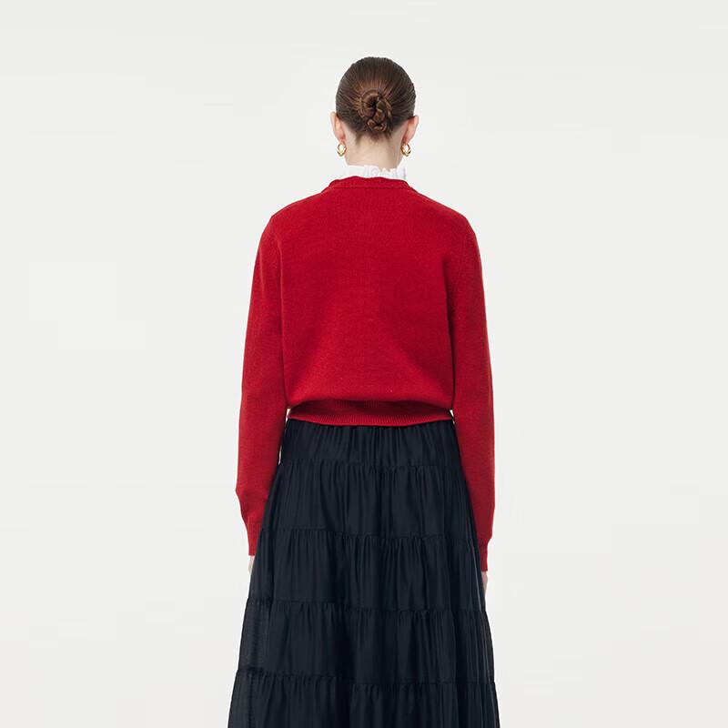 GOELIA Women's Petal Collar Wool Cardigan