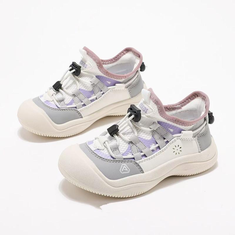 Girls Casual Shoes Mesh Breathable Kids Sports Shoes with Pull Rope 2025 New Children Running Shoes Thick Soft Sole Non-slip