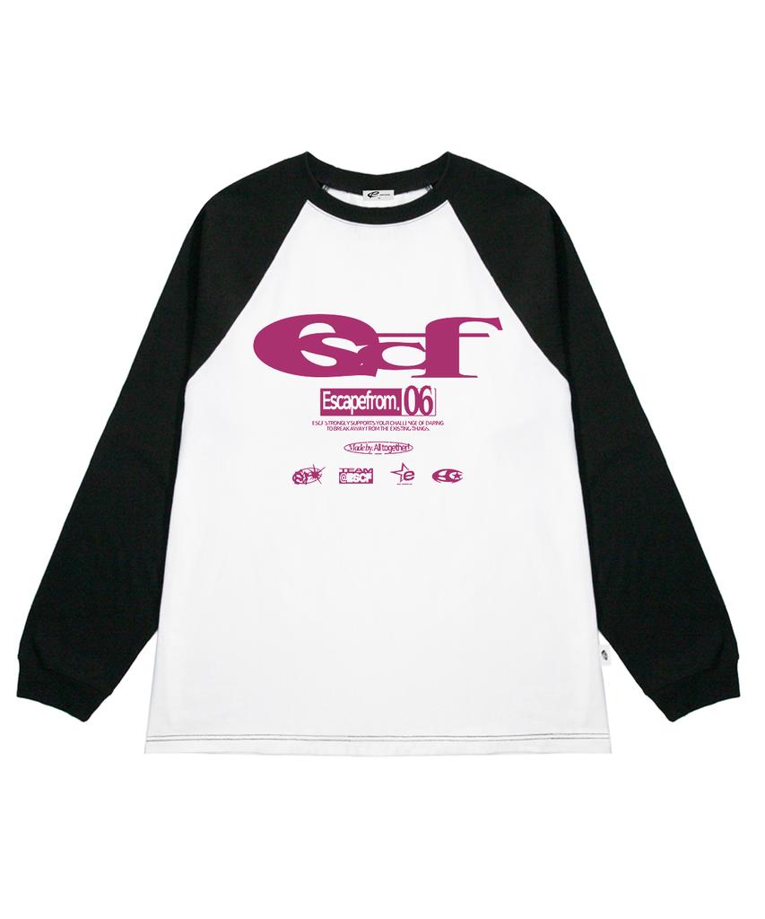 ESCAPEFROM Pink Escf Logo Collage Print Long Sleeve Black