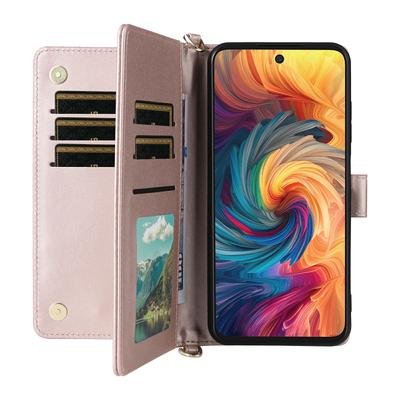 Для ZTE Blade V70/nubia V70 Чехол-кошелек с плечевым/кистевым ремешком Кожаный чехол для телефона Подставка