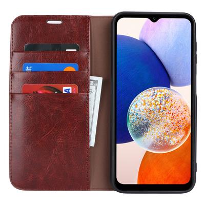 Для Samsung Galaxy A14 5G/4G Чехол-кошелек из спилковой кожи Чехол для телефона с магнитной застежкой