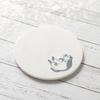 &NE Ceramic Diatomaceous Earth Coaster, Neko (Baking In the Sun), White, 9.7cm Diameter X 0.6cm Thick, Made In Japan, Mino Ware, Asbestos-Free, Absorb