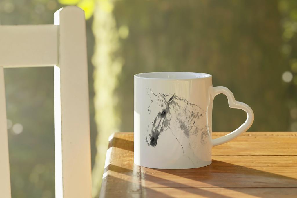 Lipizzan - cup with a horse, a cute cup with a heart-shaped handle, a universal gift from the Art-Dog brand