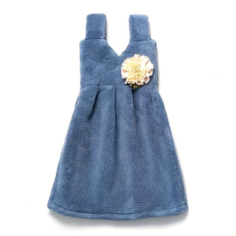 2 шт. Милое подвесное полотенце для рук с цветочной вышивкой, быстросохнущее, не впитывающее полиэстер, идеально подходит для кухни, ванной комнаты и домашнего использования, включает маленькую вешалку