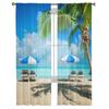 Chairs And Palm Trees On The Beach Sheer Curtains For Bedroom Living Room Tulle Curtains For Kitchen Window Voile Curtains