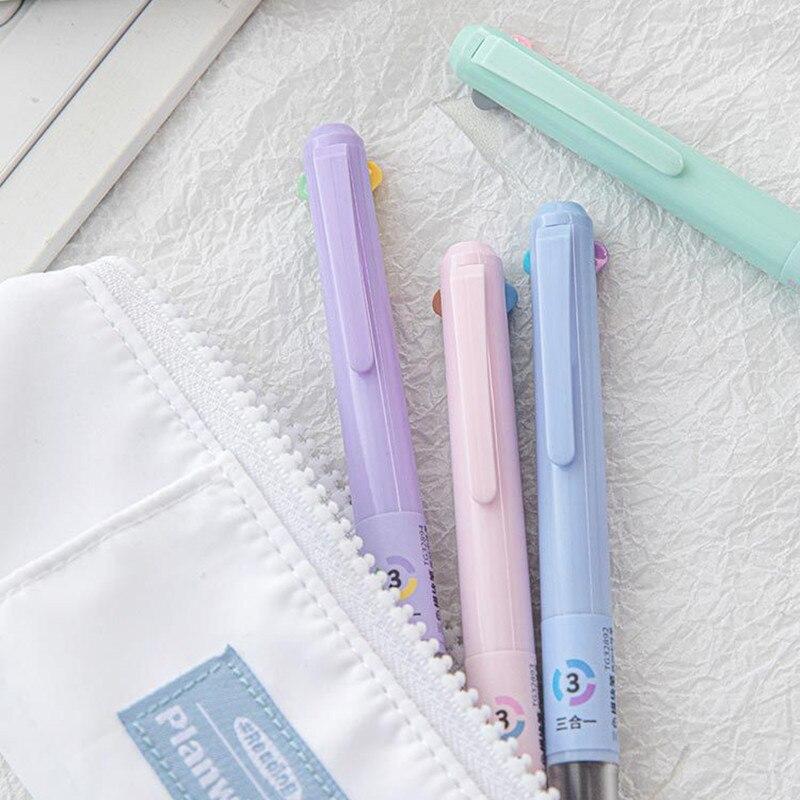 3 в 1 модная минималистичная гелевая ручка креативный дизайн однотонная канцелярская гелевая ручка 0,5 мм цветная ручка для рисования в журнале
