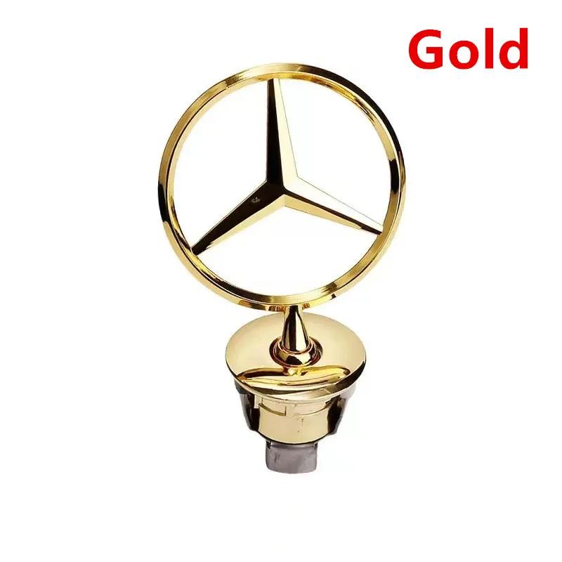 Car Sticker Star Bonnet Chrome Badge 44mm Car Front Hood Emblem Logo For Mercedes Benz C E S Class W204 W205 W211 W212 W213 W220