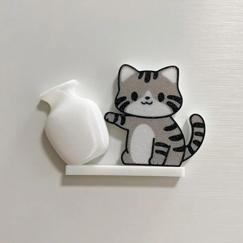 Magnetic Cat Hair Storage Memorial Box Acrylic Cat Refrigerator Sticker  for Home Decoration