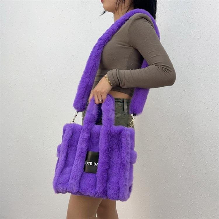 Женская сумка-тоут большой вместимости, женская плюшевая сумка-мессенджер, сумка через плечо