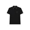Логотип Буква Вязаная Однотонная Футболка-поло с Коротким Рукавом Мужская Футболка-поло Черный F11M238105FBK
