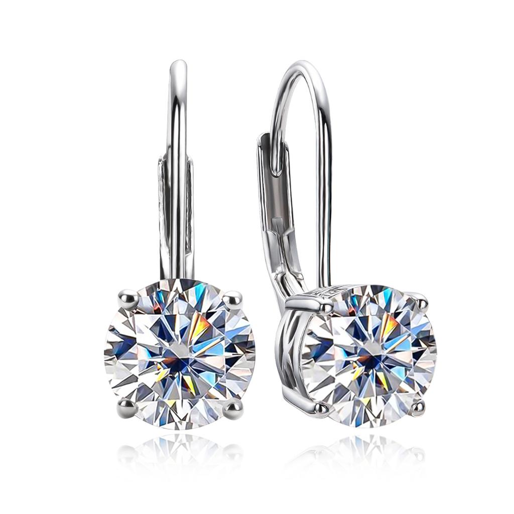 Carat D Color Moissanite Diamond Dangle Drop Earrings 925 Sterling Silver Bow Cuff Earrings Charm Jewelry