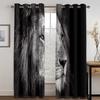 Cougar Wild Lion Tiger Wolf Animal Print Window Curtains for Kids Room Luxury Bedroom Hotel Home Decor Window Balcony Drapes
