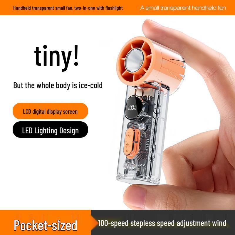 New High-Speed Turbo Mini USB Fan: Silent, Powerful, Long-Lasting, 100-Speed Handheld Cooler