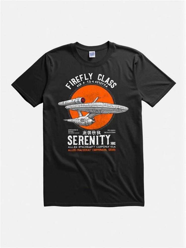 Retro Smugglers Fireflyclass Serenity Spaceshipvintage Firefly Tv Show Design100 Cotton Oneck Casual Printed Unisexs Tshirt