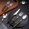 Refined Bamboo Handle Cutlery Set Stainless Steel Suitable for Home Kitchens and Gifts