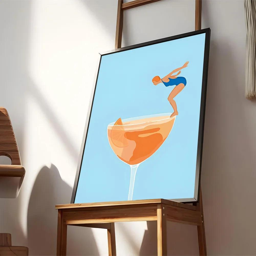 Красочный коктейльный напиток Хорошие плакаты и принты Печать на холсте Настенное искусство Картина для гостиной Домашний декор Подарки