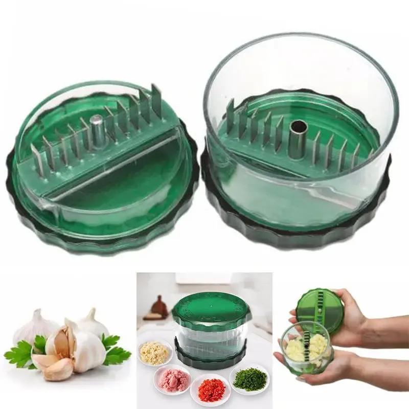 2025 NEW Garlic Press Chopper Ginger Mincer Garlic Grater Mini Portable ABS Stainless Steel Garlic Press Chopper Slicer Hand Presser Grin