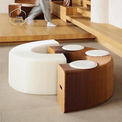 18-Бумажный Модульный Складной Табурет для Обуви: Штабелируемая, Универсальная, Креативная скамья для прихожей.