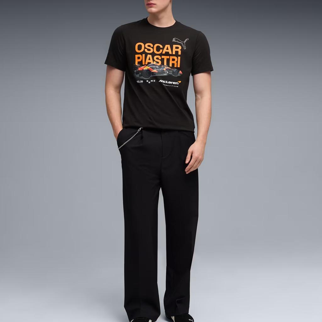 Puma X McLaren Piastri Команда Мягкий Круглый Вырез Свитшот Короткий Рукав Футболка Мужские Топы 637452-01