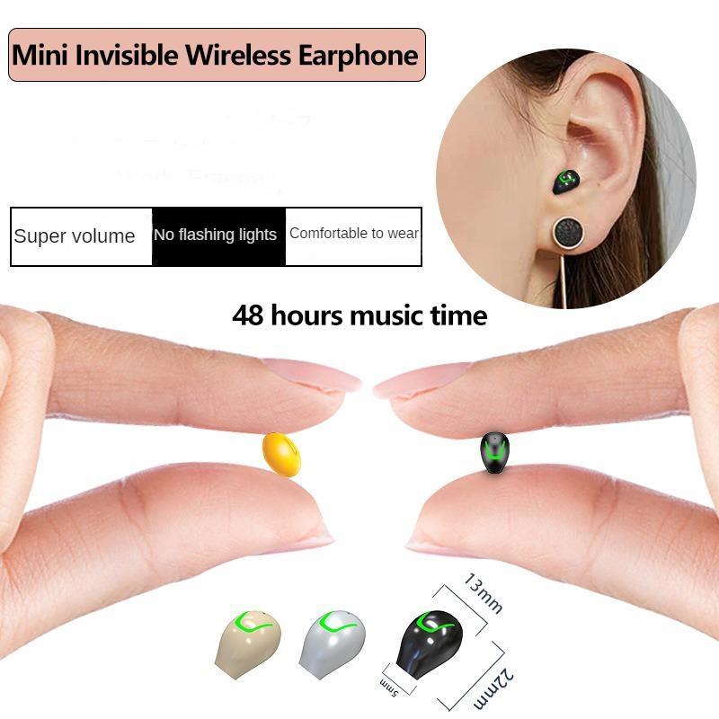 Mini Invisible Wireless Earphone Bluetooth 5.3 In-ear Headphones Noise Reduction HiFi Stereo Earbuds with Microphone TWS Headset