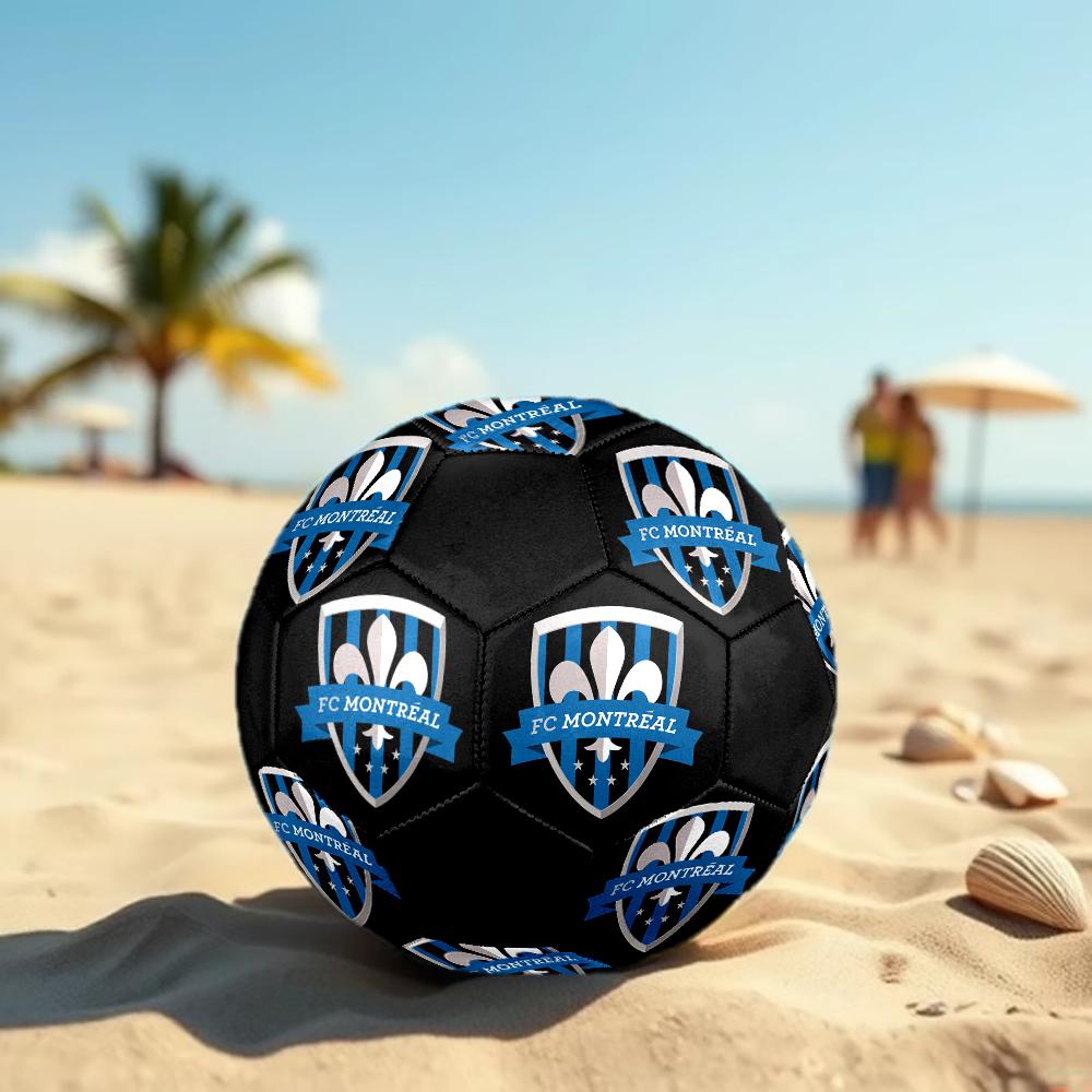 Футбольный мяч CF Montreal, размер 5, разноцветный, подходит для всех возрастов, машинная строчка, материал ПВХ, соревновательного уровня, прочный и с высоким отскоком