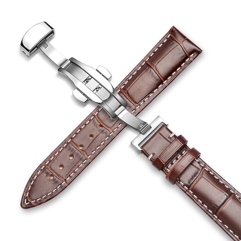 Браслет из натуральной кожи 18/20/22 мм + коробка для Tissot Seiko Samsung Galaxy 4 6 классический ремешок/46 мм/active 2/Huawei GT/2e/3 pro