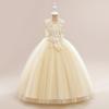 Tulle Formal Wedding Flower Party Dresses For Girls Children Costume Sequin Lace Bow Wedding Princess Dress Evening First Communion Gown