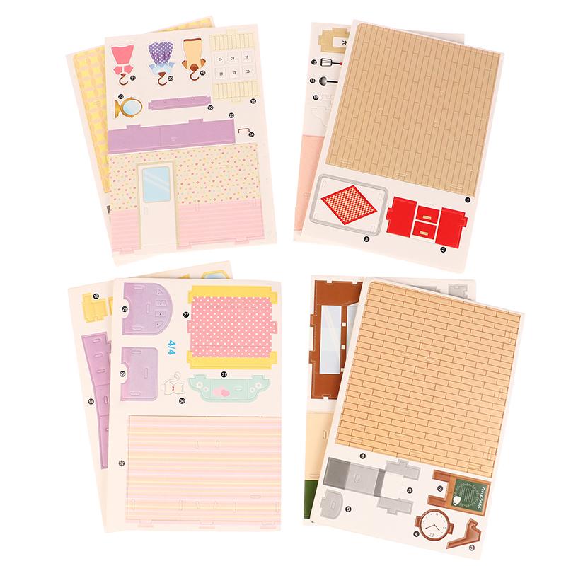 Картонный пазл 3D Дом Комната Магазины Модель Головоломка Игрушки Дети Самодельные Сборные Игрушки