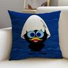 A-Cartoon Calimero Fun Cushion Cover Natural Linen Pillowcase Set, All-In-One Decor For Sofa, Bedroom & Chair