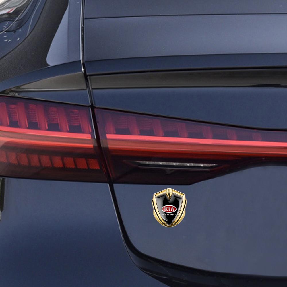 SKTF2 1PC 3D Metal Shield Emblem Car Side Fender Body Trunk Badge Sticker For Kia Sorento Rio Ceed Sportage Cerato Soul Picanto Optima
